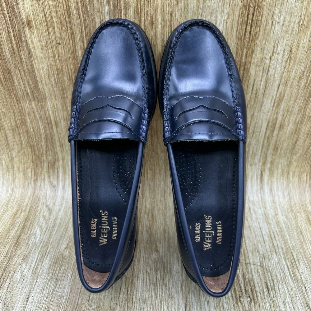 G.H. Bass Weejuns Whitney Loafers Women's Size 6.5 Navy Blue Penny Slip On